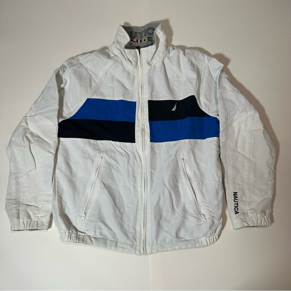 Vintage Nautica Reversible Jacket – Small | Navy & Plaid | Men's